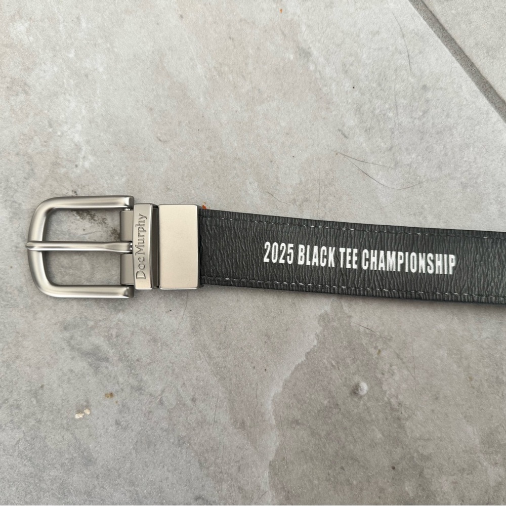 Black Leather Belt with Silver Buckle
